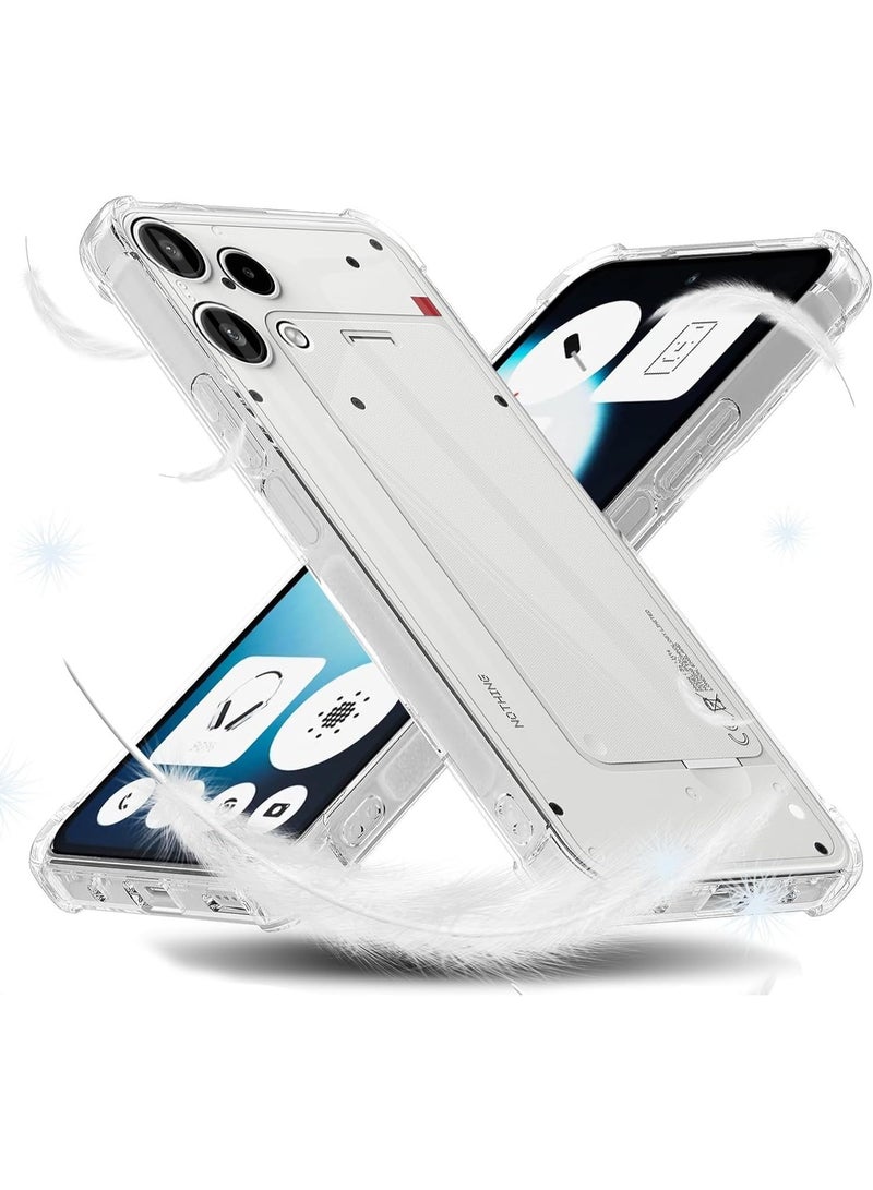 جراب حماية شفاف مقاوم للصدمات لهاتف Nothing Phone 3a Lite [مضاد للاصفرار]، جراب حماية 360 درجة، غطاء خلفي شفاف من مادة TPU، جراب حماية لهاتف Nothing Phone 3a Lite (غطاء شفاف) - Image 1